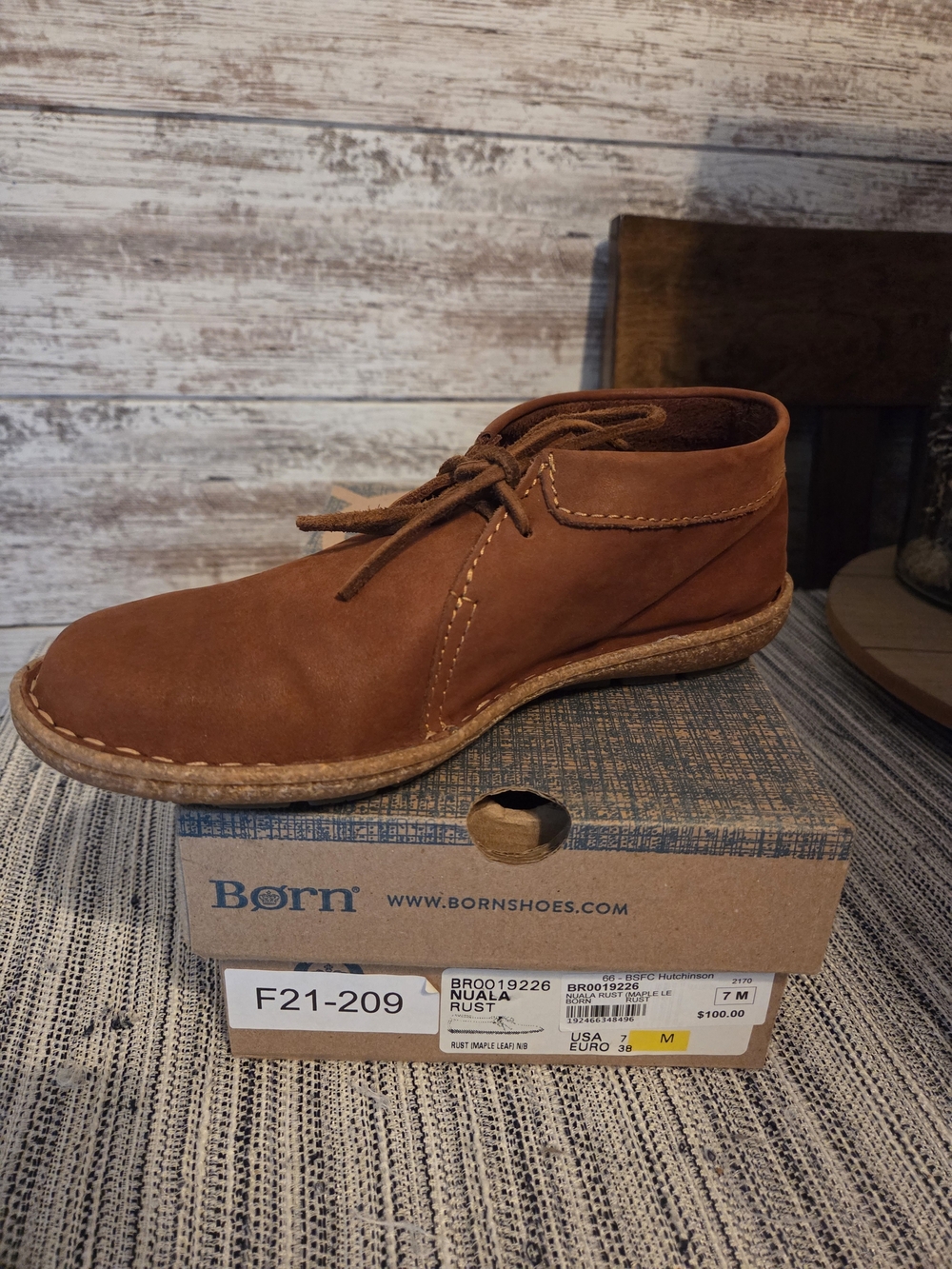 Born Women's Rust Brown Suede Chukka Boots